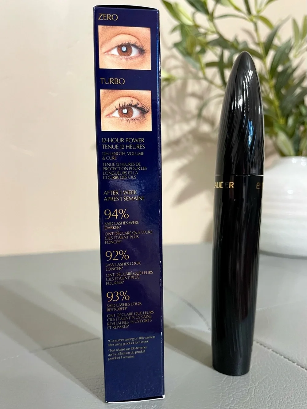 Estee Lauder Turbo Lash 12hr High Powered Volume + Length Mascara 01 Black .27oz